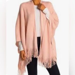 Vince Camuto Fringed Knit Poncho Wrap